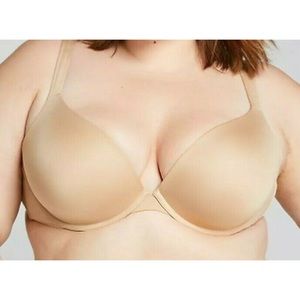 NWT Cacique Plunge Push Up Bra Nude 38G